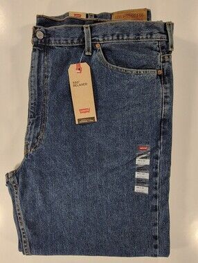 NEW Levi's 550 Relaxed Tapered Blue Jeans 48X32 Levis Mens NWT Medium Wash